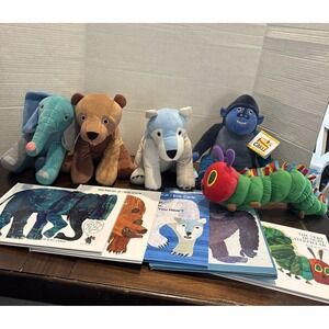 Kohls Eric Carle Lot Gift Gorilla, Brown Bear, Polar Bear,  CaterpiPlush + Book